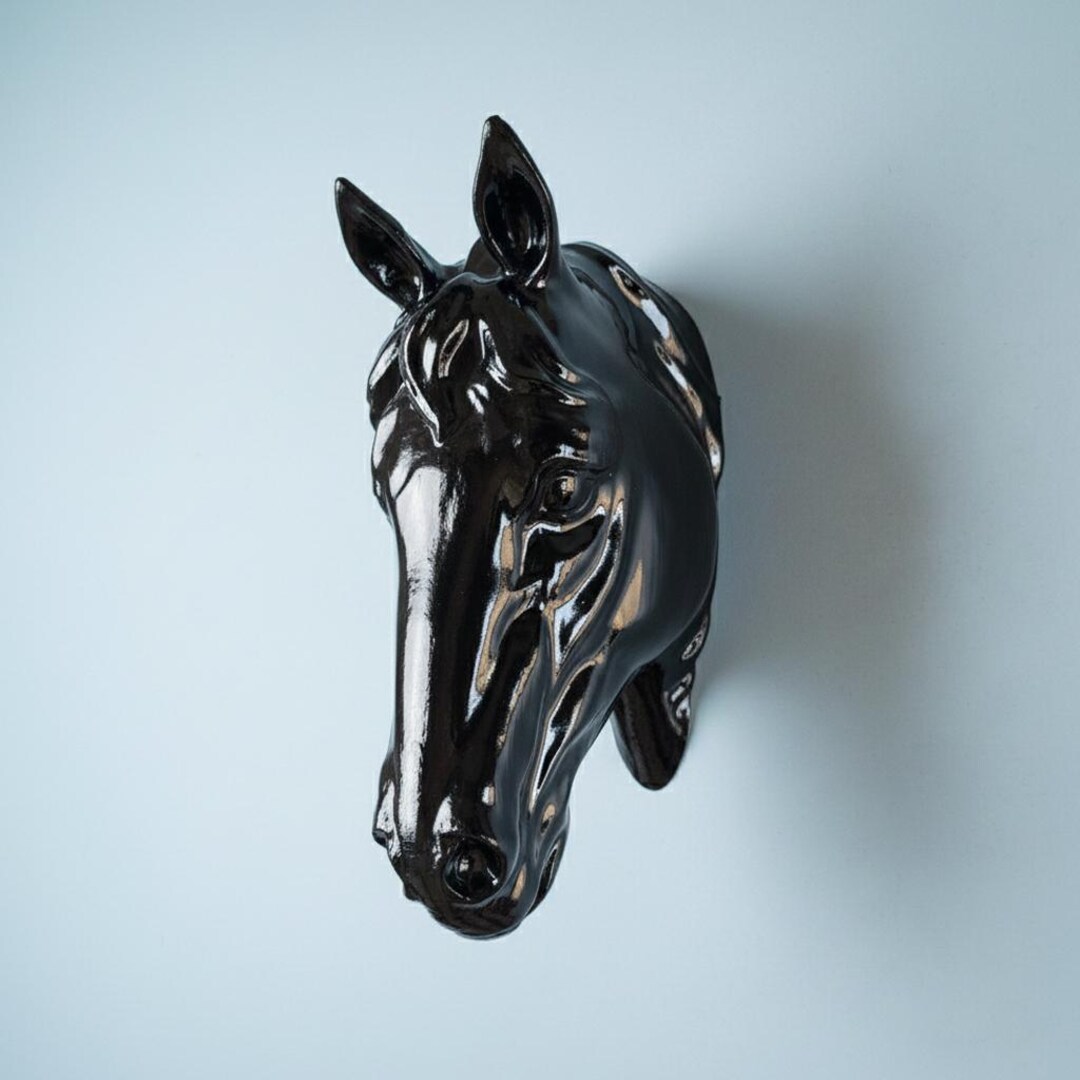 Black | Horse Head Wall Sculpture | 3D Taxidermied Art | Different