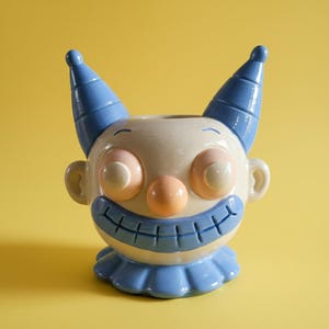 Hand-Painted Creepy Clown Planter | 3D Printed Decor