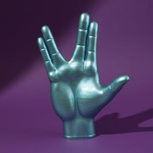 Escultura hecha a mano del saludo vulcaniano de Spock: decoración inspirada en Star Trek imagen 17