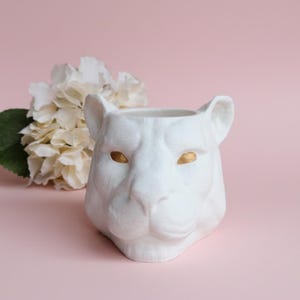 3D Printed Leopard Head Planter: Desk Organizer, Pen Holder