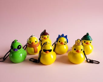 Mini-eendsleutelhanger | 3D-geprint, handgeschilderd PLA-bioplastic beeldje