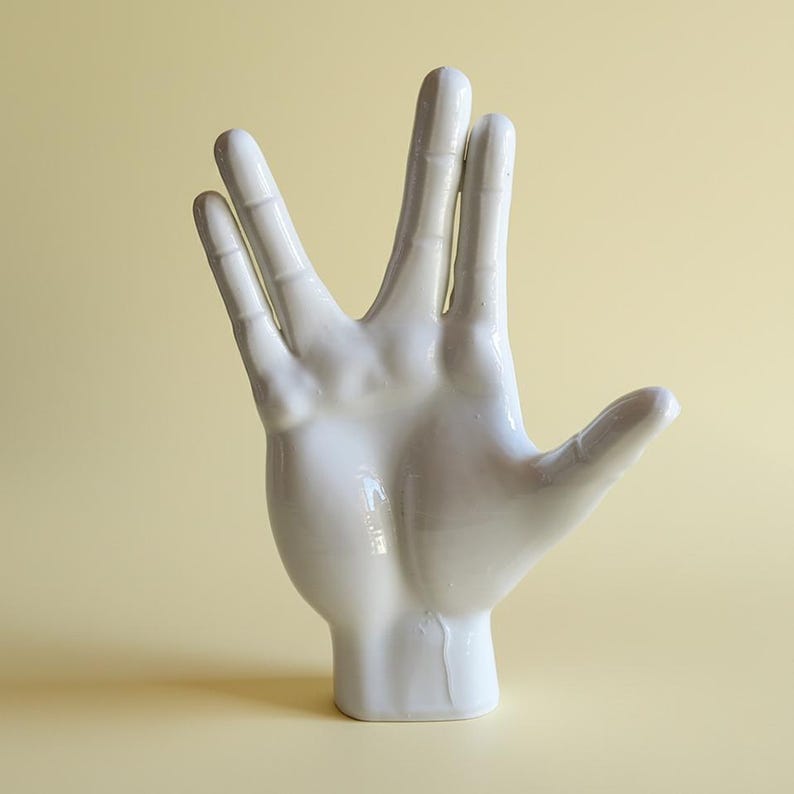 Escultura hecha a mano del saludo vulcaniano de Spock: decoración inspirada en Star Trek imagen 13