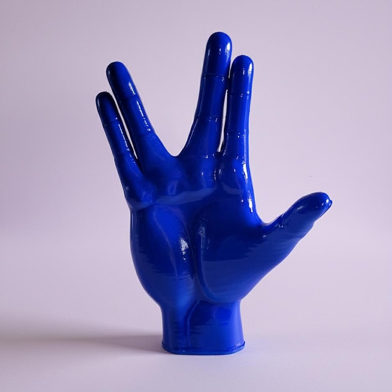 Escultura hecha a mano del saludo vulcaniano de Spock: decoración inspirada en Star Trek imagen 8