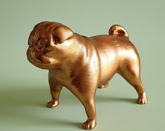 Bronze | Mops Skulptur | Handgefertigte Mops Dekor | Entzückende Hundefigur