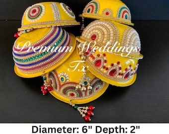 Handmade Rhinestone Mehndi Bowl: Indian Wedding Decor - 1Ct