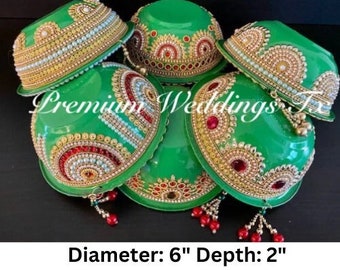 Decorative Bowl: Indian Wedding Mehndi Haldi Mayoon Decor - 1Ct