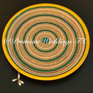 Yellow Puja Thali, Puja Thali, Pooja Thali, Haldi Thali Set, Karwachauth Thali Set, Rakhi Thali Set, Diwali Decor, Shagun Thali,Mehndi Thali