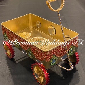 Wózek dekoracyjny, wystrój Shaadi, wystrój Haldi, dekoracja centralna, Eid, Diwali, wystrój Mayoon, wózek dekoracyjny, wystrój Mehndi, dekoracja ręcznie robiona