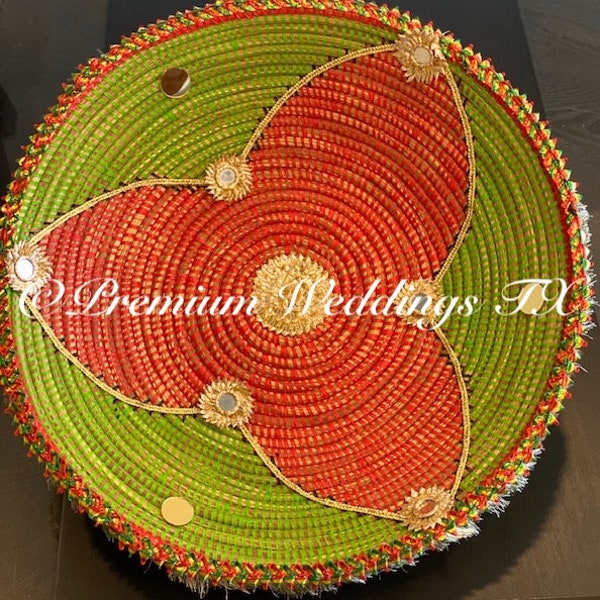 Large Tokra, Mehndi Tokri ,Wicker Thaal, Mehndi Thaal, Mehndi Plate, Mehndi, Shaadi Decor, Flower Basket, Favor,Basket, Mehndi Chaba,Shaadi