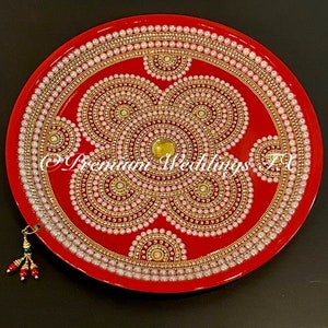 Red Thali, Puja Thali, Pooja Thali, Karwachauth Thali, Haldi Thali, Shagun Thali, Diwali Thali, Mehndi Thali, Thaali, Thali, Rakhi Thali