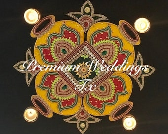 Matka Rangoli, Large Rangoli, Indian Rangoli, Home Decor, Diwali, Diwali Decor, Mehndi Decor, Shaadi Decor, Indian, Punjabi, Pakistani