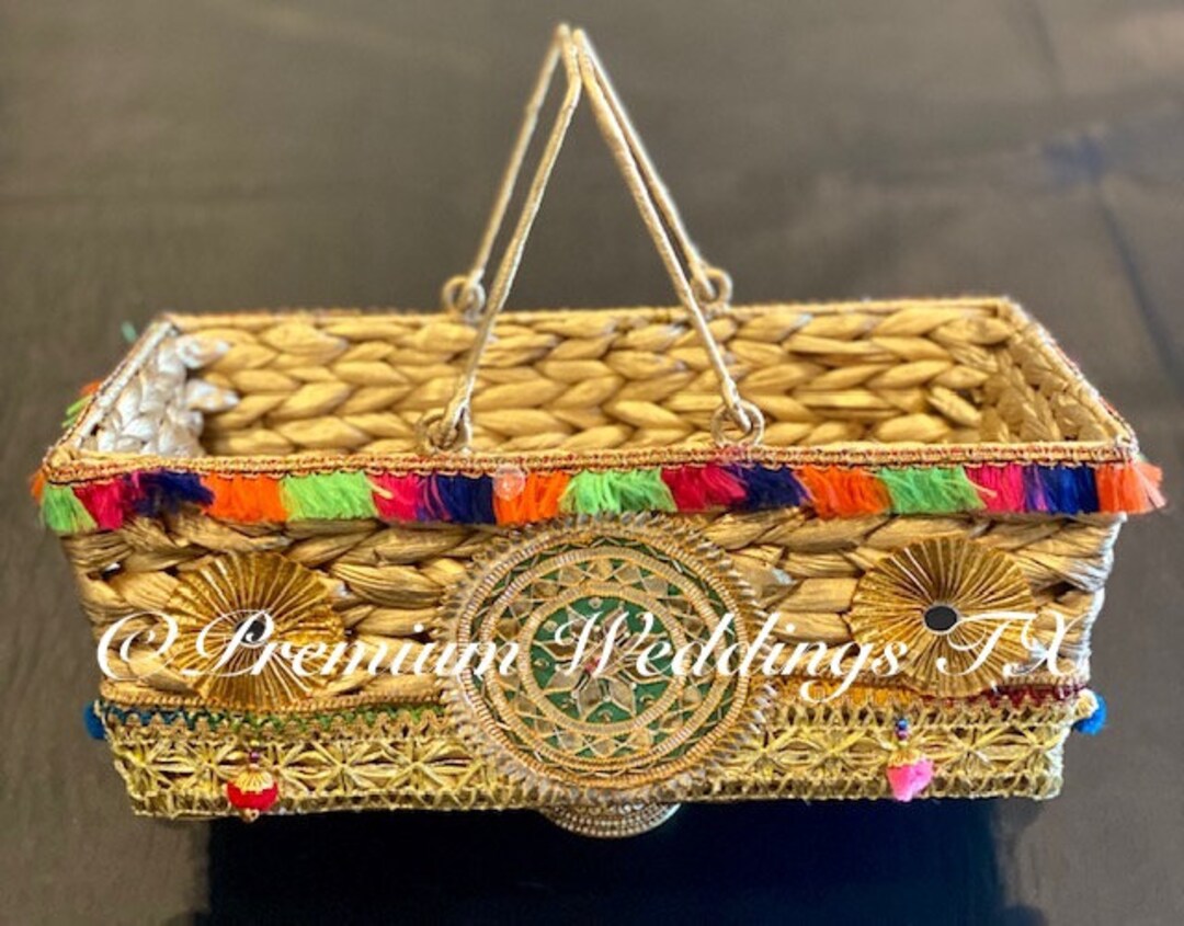 Flower Basket With Handles, Wedding Decor, Shaadi, Mehndi, Shaadi Decor ...
