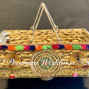 Flower Basket With Handles, Wedding Decor, Shaadi, Mehndi, Shaadi Decor, Indian Wedding,Punjabi Wedding,Pakistani Wedding,Tokra,Fruit Basket