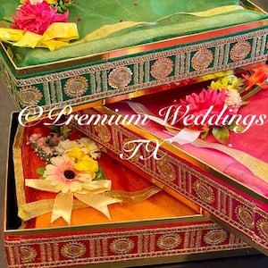 Thaals de casamento de 1ct, Thaal de casamento de Bari, caixa de presente de Bari, bandejas de Bari, Thaals, bandejas de Shagun, bandejas de presente de Shagun, Thaals de casamento indiano, bandeja de Shaadi