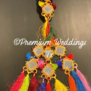 Paranda, MultiColor Mirror Paranda, Hair Accessories, Dulhan, Bridesmaids Gifts, Shaadi, Mehndi, Mayoon, Haldi, Punjabi, Indian, Pakistani