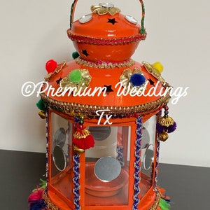 Orange Decorative Lanterns, Lantern, Shaadi Decor, Mehndi, Wedding Decor, Haldi, Indian Wedding, Pakistani Wedding, Centerpieces, Home Decor