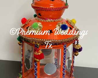 Orange Decorative Lanterns, Lantern, Shaadi Decor, Mehndi, Wedding Decor, Haldi, Indian Wedding, Pakistani Wedding, Centerpieces, Home Decor