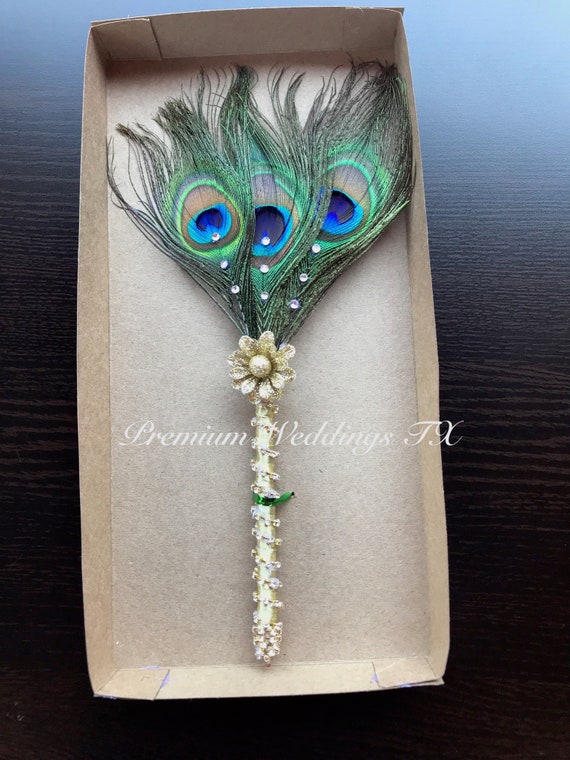 3 Peacock Feather Nikkah Pen Nikkah Muslim Wedding Hindu Etsy