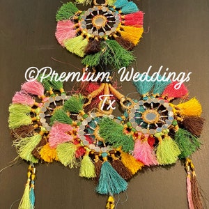 Paranda, MultiColor Mirror Paranda, Hair Accessories, Dulhan, Bridesmaids Gifts, Shaadi, Mehndi, Mayoon, Haldi, Punjabi, Indian, Pakistani