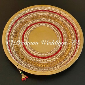 Gold Puja Thali, Puja Thali Set, Pooja Thali Set, Haldi Thali Set, Karwachauth Thali Set, Rakhi Thali Set, Diwali Decor, Shagun Thali,Mehndi