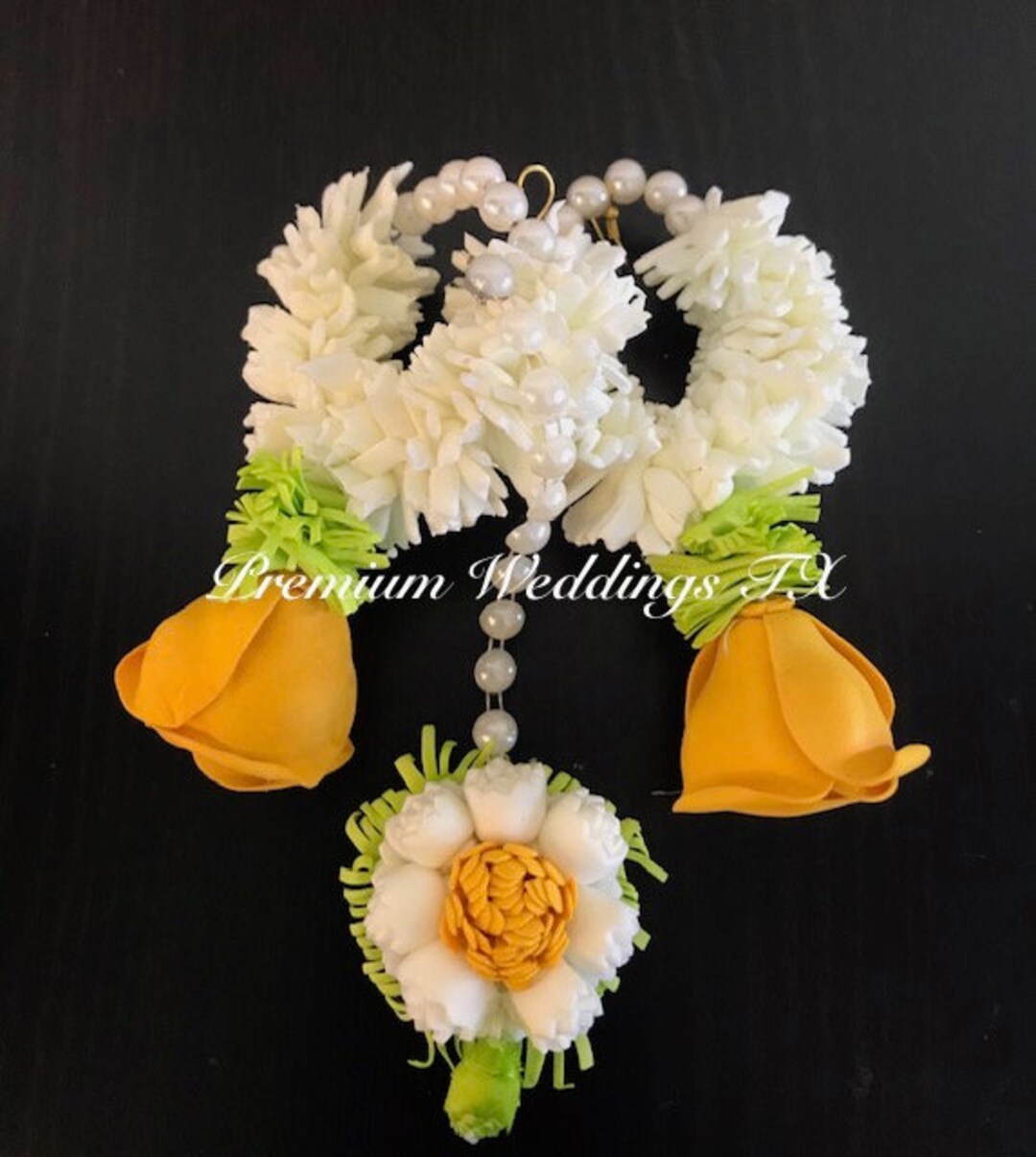 yellow-flower-gajra-set-handmade-indian-wedding-jewelry-etsy