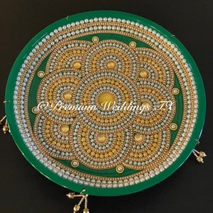 Green Puja Thali, Puja Thali Set, Pooja Thali Set, Haldi Thali Set, Karwachauth Thali Set, Rakhi Thali Set, Diwali Decor, Shagun Thali