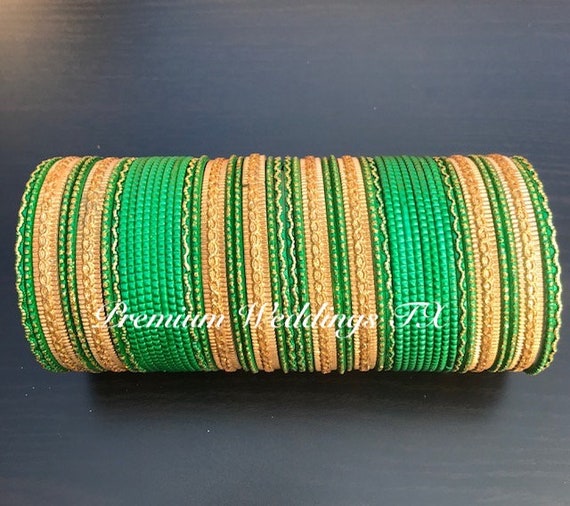 48ct Green Bangles wedding Bangles indian Bangles plain Bangles