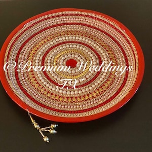 Red Puja Thali Set, Puja Thali Set, Pooja Thali Set, Haldi Thali Set, Karwachauth Thali Set, Rakhi Thali Set, Diwali Decor, Shagun Thali