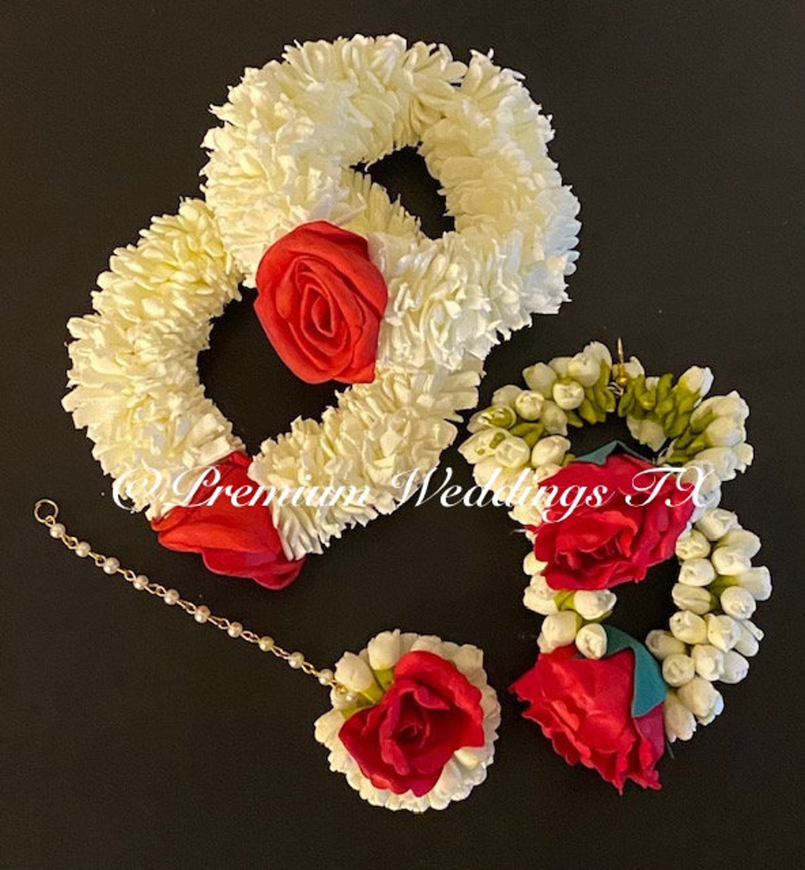 Gajra Red Flower Gajra Set Boho Jewelry Wedding Pithi Etsy 日本