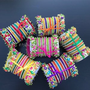 1 set Resham Indian Bangles, Chudiyan, Indian Bangles, Bangles, Shaadi, Dulhan, Bridesmaid, Indian Wedding, Pakistani Wedding, Muslim, Hindu