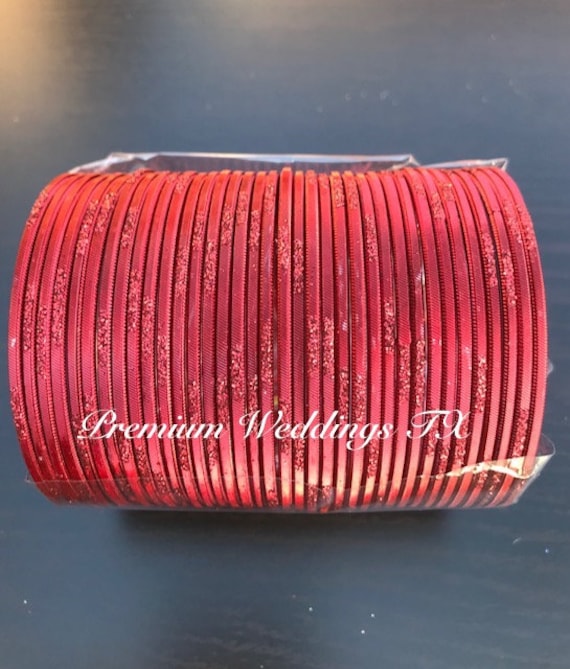 Red plain bangles deals