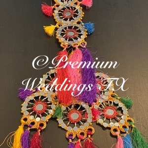 Paranda, MultiColor Mirror Paranda, Hair Accessories, Dulhan, Bridesmaids Gifts, Shaadi, Mehndi, Mayoon, Haldi, Punjabi, Indian, Pakistani