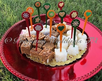 Handgemaakte Mithai-prikkers: Indiaas bruiloftsnackdecor, 30 kt