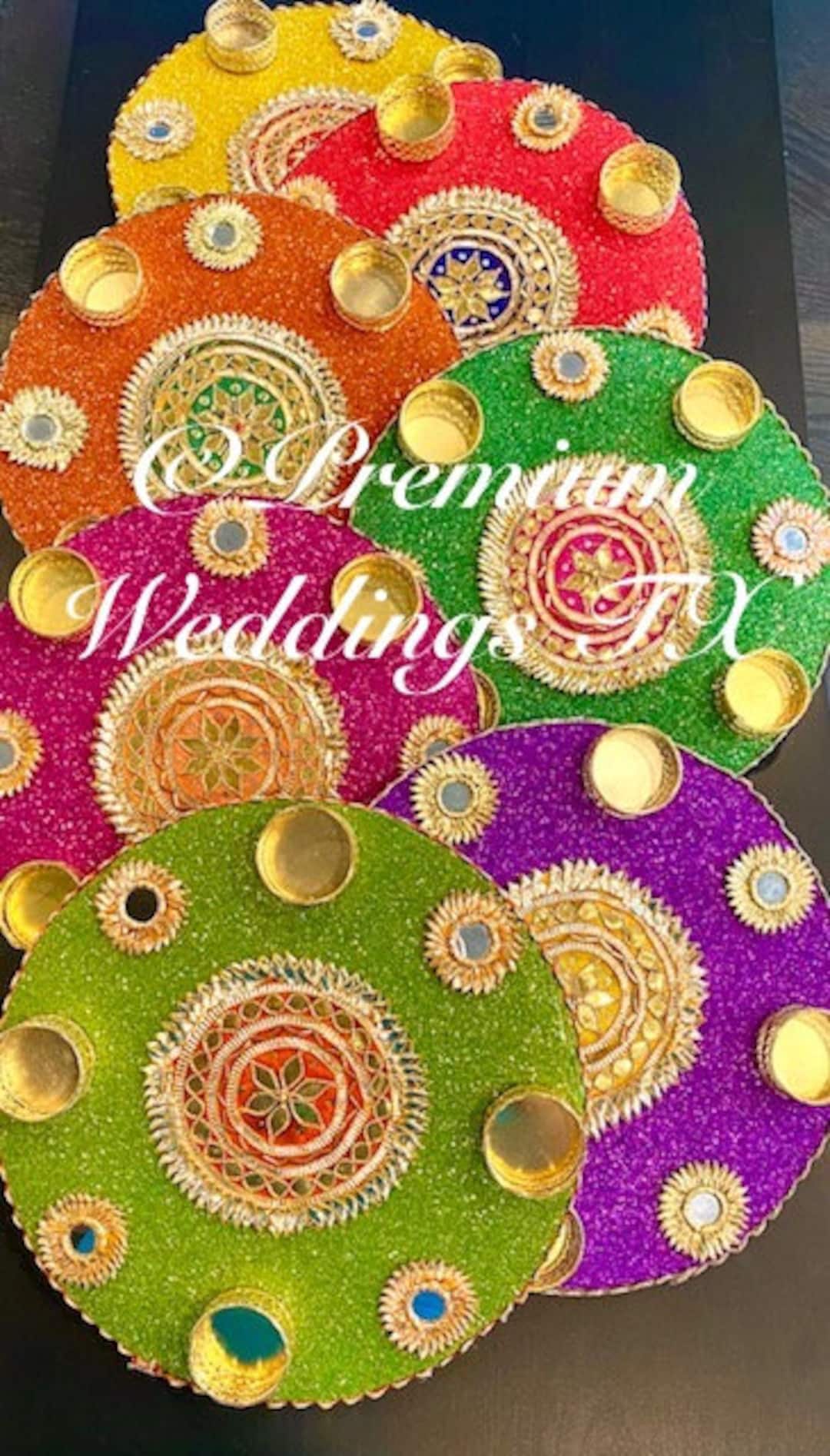 Buy 1ct Mehndi Plates/thaal,mehndi Decor, Mehndi, Shaadi, Shaadi Decor,  Haldi, Haldi Decor, Diwali, Lohri, Eid,pakistani Wedding,indian Wedding  Online in India 