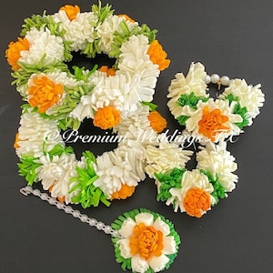 Gajra, Flower Gajra Set, Boho Jewelry, Wedding, Pithi Bangle, Mehndi Bangle, Mayoon, Maiyo Gajra, Indian Wedding, Pakistani Wedding
