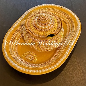 Yellow Mukhwas Container Set, Decorative Mouth Freshner Container,Home Decor,Indian Wedding,Pakistani Wedding, Punjabi Wedding, Shaadi Decor
