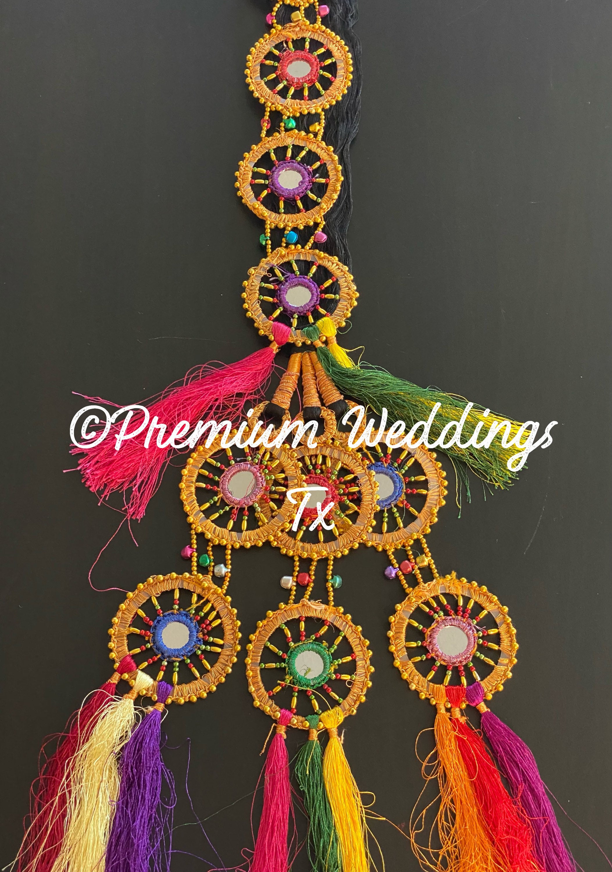 Mirror Paranda: Multicolor Tassel Hair Accessory - 1ct - Etsy display picture 1