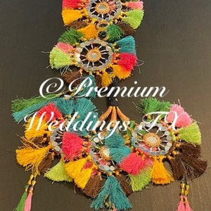 Paranda, MultiColor Mirror Paranda, Hair Accessories, Dulhan, Bridesmaids Gifts, Shaadi, Mehndi, Mayoon, Haldi, Punjabi, Indian, Pakistani