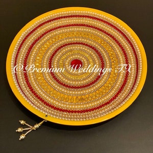 Yellow Puja Thali, Puja Thali, Pooja Thali, Haldi Thali, Karwachauth Thali, Rakhi Thali, Diwali Decor,Shagun Thali,Shaadi Decor,Mehndi Thali