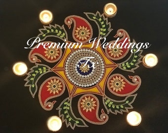 Flower Rangoli, Large Rangoli, Indian Rangoli, Home Decor, Diwali, Diwali Decor, Mehndi Decor, Shaadi Decor, Indian, Punjabi, Pakistani