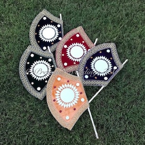 Velvet Decorative Hand Fan,Pakistani/Indian Hand Fan, Fan, Decorative Fan,Shaadi,Shaadi Decor Wedding Decor,Wedding,Party Decor,Party,Favor