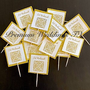 Eid Mubarak Gold Foil Stamped Cake Toppers, Eid Cake Toppers, Eid Mubarak, Ramadan, Eid Cupcake Toppers, Cupcake Toppers, Eid, Eid Tags