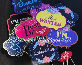 Desi Wedding Photo Booth Props: Handmade Party Decorations - 1Ct