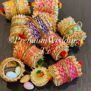 Dhol Bidh Favors, Dhol Favors, Mehndi Favors, Sangeet Favors, Indian Wedding, Pakistani Wedding, Mini dhol shape Favors, Matki Box Favors