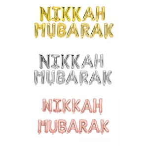 Nikkah Mubarak Balloon Banner, Nikkah Balloons, Nikkah Party, Nikkah Party Decor, Nikkah Party setup, Nikkah, Wedding, Muslim Wedding, party
