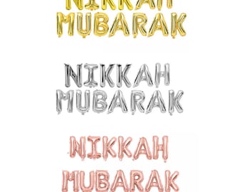 Nikkah Mubarak Balloon Banner: Muslim Wedding Party Decor
