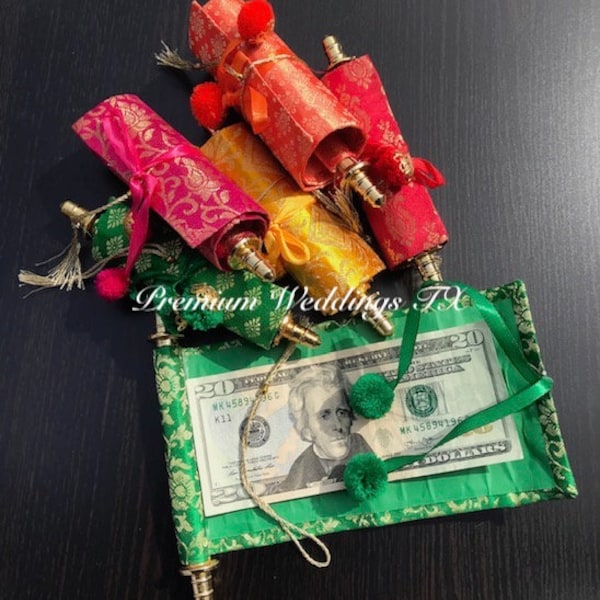 Envelope de tecido feito à mão para dinheiro, presente de casamento, presente de Shaadi.