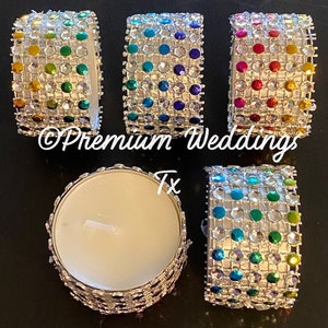 Mehndi Tea Light Candles: Jeweled Diwali Decor, Set of 5