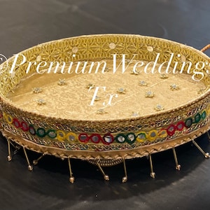 Beige Mehndi Thaali , Mehndi Plate, Thaali, Puja thaali, Mehndi Decor, Mayoon, Uptan thaali, Shaadi Decor, Mayoon Decor, Handmade thaali