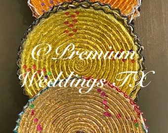 1Ct Foil Chabba, Mehndi Plate, Gajra Thaal,Wedding Decor, Shaadi, Mehndi, Shaadi Decor, Indian Wedding, Punjabi Wedding, Pakistani Wedding